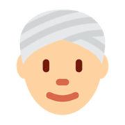 👳🏼 Emoji Persona Con Turbante: Tono De Piel Claro Medio en Twitter Twemoji 2.0.