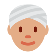 Emoji 👳🏽 Persona Con Turbante: Carnagione Olivastra su Twitter Twemoji 2.0.