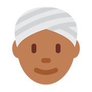 👳🏾 Emoji Persona Con Turbante: Tono De Piel Oscuro Medio en Twitter Twemoji 2.0.