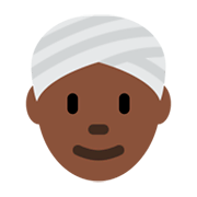 👳🏿 Emoji Persona Con Turbante: Tono De Piel Oscuro en Twitter Twemoji 2.0.