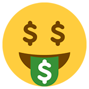 🤑 Emoji Gesicht mit Dollarzeichen Twitter Twemoji 2.0.
