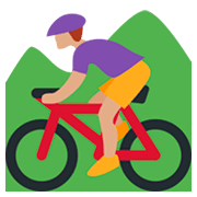 🚵🏽 Emoji Mountainbiker(in): mittlere Hautfarbe Twitter Twemoji 2.0.