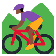 🚵🏿 Emoji Pessoa Fazendo Mountain Bike: Pele Escura na Twitter Twemoji 2.0.