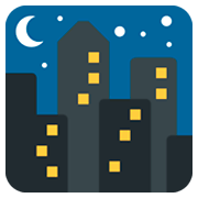Emoji 🌃 Notte Stellata su Twitter Twemoji 2.0.