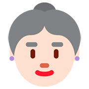 👵🏻 Emoji ältere Frau: helle Hautfarbe Twitter Twemoji 2.0.