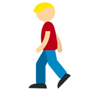 🚶🏼 Emoji Persona Caminando: Tono De Piel Claro Medio en Twitter Twemoji 2.0.
