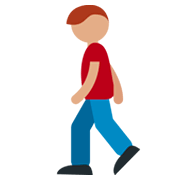 🚶🏽 Emoji Persona Caminando: Tono De Piel Medio en Twitter Twemoji 2.0.