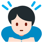 🙇🏻 Emoji sich verbeugende Person: helle Hautfarbe Twitter Twemoji 2.0.