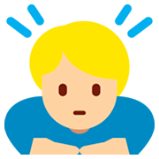 🙇🏼 Emoji Persona Haciendo Una Reverencia: Tono De Piel Claro Medio en Twitter Twemoji 2.0.