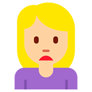 🙍🏼 Emoji missmutige Person: mittelhelle Hautfarbe Twitter Twemoji 2.0.