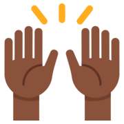 Emoji 🙌🏿 Mani Alzate: Carnagione Scura su Twitter Twemoji 2.0.
