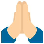 🙏🏼 Emoji Manos En Oración: Tono De Piel Claro Medio en Twitter Twemoji 2.0.