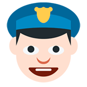 👮🏻 Emoji Policial: Pele Clara na Twitter Twemoji 2.0.