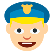 Emoji 👮🏼 Agente Di Polizia: Carnagione Abbastanza Chiara su Twitter Twemoji 2.0.