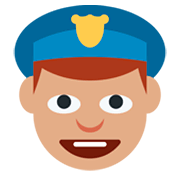 Emoji 👮🏽 Agente Di Polizia: Carnagione Olivastra su Twitter Twemoji 2.0.