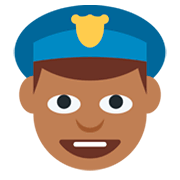 Emoji 👮🏾 Agente Di Polizia: Carnagione Abbastanza Scura su Twitter Twemoji 2.0.