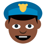Émoji 👮🏿 Officier De Police : Peau Foncée sur Twitter Twemoji 2.0.