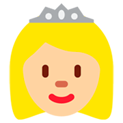 Émoji 👸🏼 Princesse : Peau Moyennement Claire sur Twitter Twemoji 2.0.