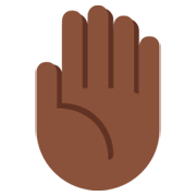 ✋🏿 Emoji erhobene Hand: dunkle Hautfarbe Twitter Twemoji 2.0.