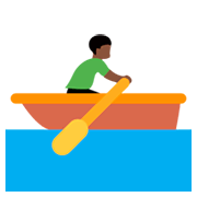 🚣🏿 Emoji Person im Ruderboot: dunkle Hautfarbe Twitter Twemoji 2.0.