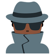 🕵🏿 Emoji Detektiv(in): dunkle Hautfarbe Twitter Twemoji 2.0.