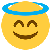 Emoji 😇 Faccina Con Sorriso E Aureola su Twitter Twemoji 2.0.