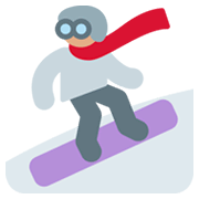 🏂🏽 Emoji Practicante De Snowboard: Tono De Piel Medio en Twitter Twemoji 2.0.