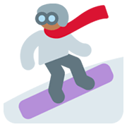 🏂🏾 Emoji Praticante De Snowboard: Pele Morena Escura na Twitter Twemoji 2.0.