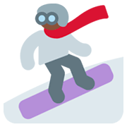 🏂🏿 Emoji Practicante De Snowboard: Tono De Piel Oscuro en Twitter Twemoji 2.0.