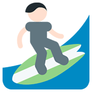 Émoji 🏄🏻 Personne Faisant Du Surf : Peau Claire sur Twitter Twemoji 2.0.