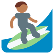 Emoji 🏄🏾 Persona Che Fa Surf: Carnagione Abbastanza Scura su Twitter Twemoji 2.0.