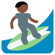 Émoji 🏄🏿 Personne Faisant Du Surf : Peau Foncée sur Twitter Twemoji 2.0.