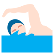 🏊🏻 Emoji Persona Nadando: Tono De Piel Claro en Twitter Twemoji 2.0.