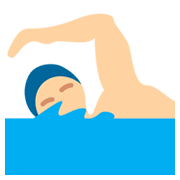 🏊🏼 Emoji Persona Nadando: Tono De Piel Claro Medio en Twitter Twemoji 2.0.