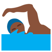 🏊🏿 Emoji Pessoa Nadando: Pele Escura na Twitter Twemoji 2.0.
