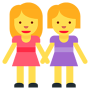 Émoji 👭 Deux Femmes Se Tenant La Main sur Twitter Twemoji 2.0.