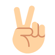 ✌🏼 Emoji Victory-Geste: mittelhelle Hautfarbe Twitter Twemoji 2.0.