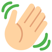 👋🏼 Emoji winkende Hand: mittelhelle Hautfarbe Twitter Twemoji 2.0.