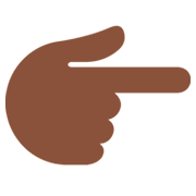 👉🏿 Emoji Dorso Da Mão Com Dedo Indicador Apontando Para A Direita: Pele Escura na Twitter Twemoji 2.0.