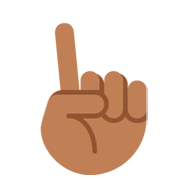 ☝🏾 Emoji Dedo índice Hacia Arriba: Tono De Piel Oscuro Medio en Twitter Twemoji 2.0.