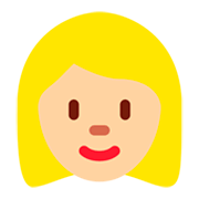 Émoji 👱🏼‍♀️ Femme Blonde : Peau Moyennement Claire sur Twitter Twemoji 2.2.2.