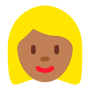 Émoji 👱🏾‍♀️ Femme Blonde : Peau Mate sur Twitter Twemoji 2.2.2.
