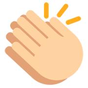 Emoji 👏🏼 Mani Che Applaudono: Carnagione Abbastanza Chiara su Twitter Twemoji 2.2.2.