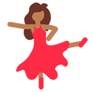 💃🏾 Emoji Mulher Dançando: Pele Morena Escura na Twitter Twemoji 2.2.2.