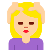 Emoji 💆🏼 Persona Che Riceve Un Massaggio: Carnagione Abbastanza Chiara su Twitter Twemoji 2.2.2.