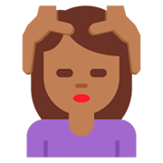 💆🏾 Emoji Person, die eine Kopfmassage bekommt: mitteldunkle Hautfarbe Twitter Twemoji 2.2.2.