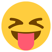 😝 Emoji Gesicht mit herausgestreckter Zunge und zusammengekniffenen Augen Twitter Twemoji 2.2.2.