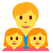 👨‍👧‍👧 Emoji Familia: Hombre, Niña, Niña en Twitter Twemoji 2.2.2.
