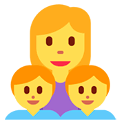 👩‍👦‍👦 Emoji Familia: Mujer, Niño, Niño en Twitter Twemoji 2.2.2.