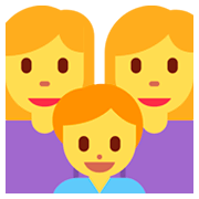 👩‍👩‍👦 Emoji Familia: Mujer, Mujer, Niño en Twitter Twemoji 2.2.2.